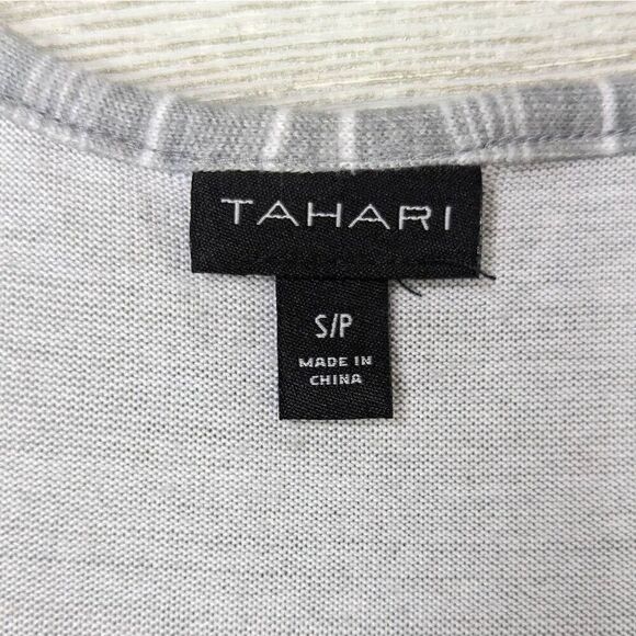 Tahari Women’s Small Grey Knit Sleeveless Tank Top Shirt Scoop Neck - Picture 7 of 8